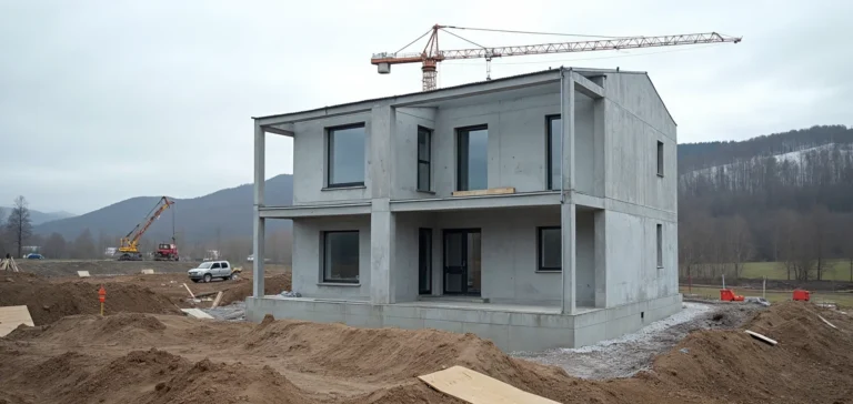 Dom parterowy montowany z wielkowymiarowych prefabrykatów keramzytobetonowych