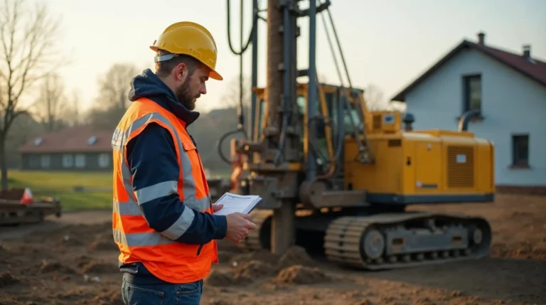 Geotechnik przy odwiertach na działce pod dom jednorodzinny